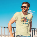 Camiseta Fiesta Feliz Día de Aves Cutas Gráficas<br><div class="desc">El lema "FIESTA LET" en este gráfico puede ser personalizado con su propio mensaje. Esta divertida camiseta contiene ilustraciones de tres pájaros personalizados: un ataúd,  un cardenal y un pájaro mozo con gorras fiestas y un globo.</div>