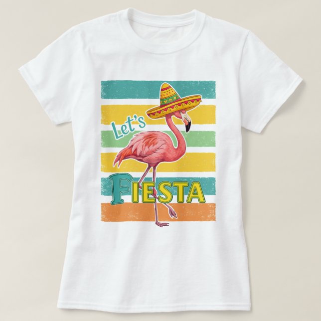 Camiseta Fiesta Flamingo Cinco De Mayo (Diseño del anverso)