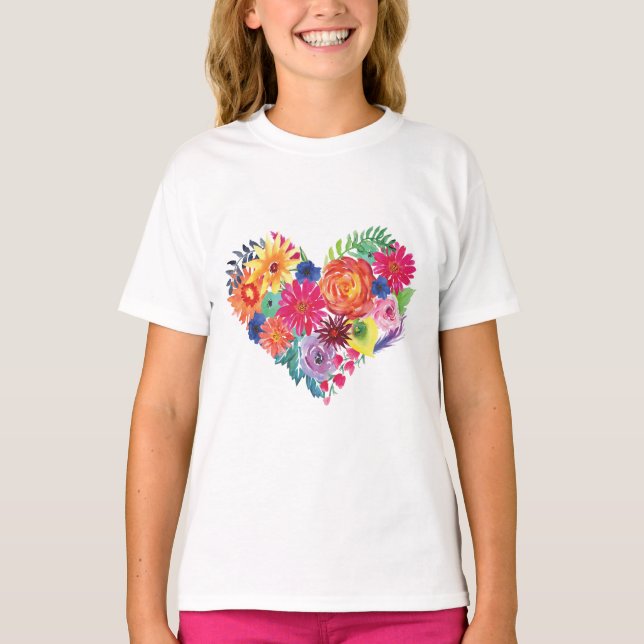 Camiseta Fiesta floral acuarela (Anverso)