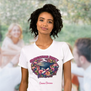 Camiseta Fiesta floral del partido de graduación