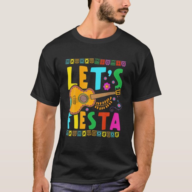 Camiseta Fiesta Funny Fiesta Mexicano México Guitar Cinc (Anverso)