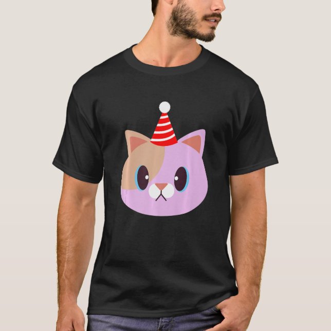 Camiseta Fiesta Gorra Cat Cute Dueña De Navidad Mamá Papá A (Anverso)