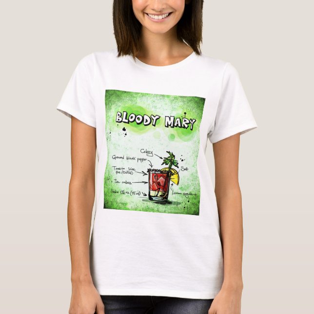 Camiseta Fiesta gracioso de la receta de BLOODY MARY (Anverso)