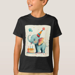 Camiseta Fiesta Grande Con Este Elefante Feliz Cumpleaños G
