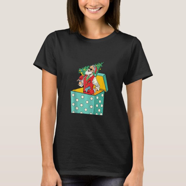 Camiseta Fiesta Guay del árbol de Navidad de Hipster Santa  (Anverso)