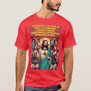 Camiseta Fiesta Infernal: Cristo, Metal y Cerveza