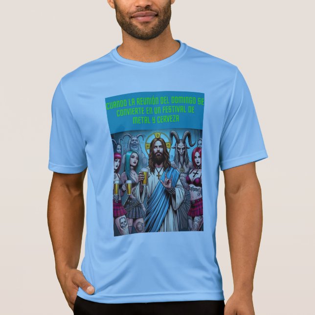 Camiseta Fiesta Infernal: Cristo y el Metal (Anverso)