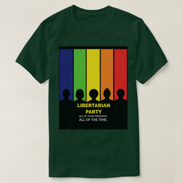 Camiseta Fiesta libertario, todas tus libertades (Diseño del anverso)