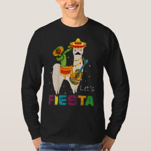 Camiseta Fiesta Llama Cinco de Mayo Cactus Sombrero M