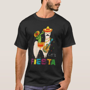 Camiseta Fiesta Llama Cinco de Mayo Cactus Sombrero M