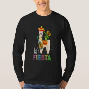 Camiseta Fiesta Llama Cinco de Mayo Cactus Sombrero M
