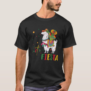 Camiseta Fiesta Llama Cinco de Mayo Cactus Sombrero M