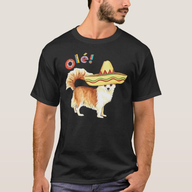 Camiseta Fiesta Long Coat Chihuahua (Anverso)