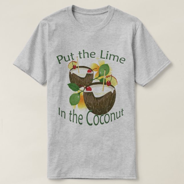 Camiseta Fiesta Luau Coconut Drink Lime (Diseño del anverso)