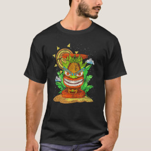 Camiseta Fiesta Luau Polinesio Estatua Hawaiana Máscara Tik