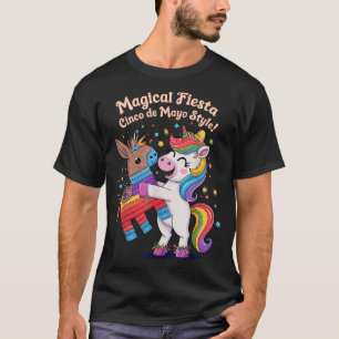 Camiseta Fiesta mágica de unicornios al estilo mexicano del