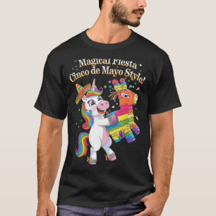 Camiseta Fiesta mágica de unicornios al estilo mexicano del