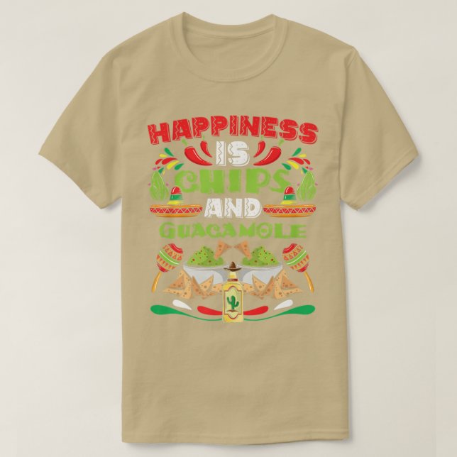 Camiseta Fiesta Meico México Cinco De Mayo Chips Y Aguacad (Diseño del anverso)