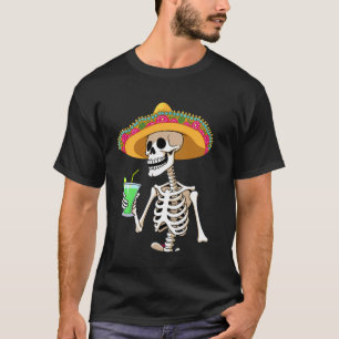 Camiseta Fiesta Mexicana Esqueleto Sombrero Cinco De Mayo