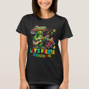 Camiseta Fiesta México Fiesta Taco Guitarra Cactus Cinc