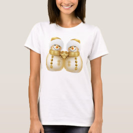 Camiseta Fiesta navidad Golden Snowman vacaciones de invier