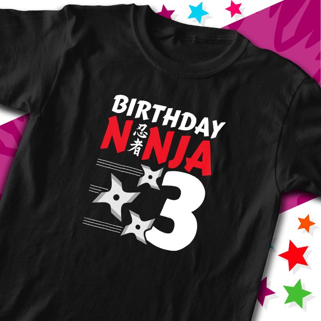 Camiseta fiesta Ninja de 3 años de edad tiene tres años (Subido por el creador)