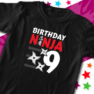 Camiseta fiesta Ninja de 9 años de edad tiene niños 9 años