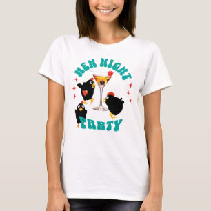 Camiseta Fiesta Nocturna de Gallinas Divertidas Gallina Div