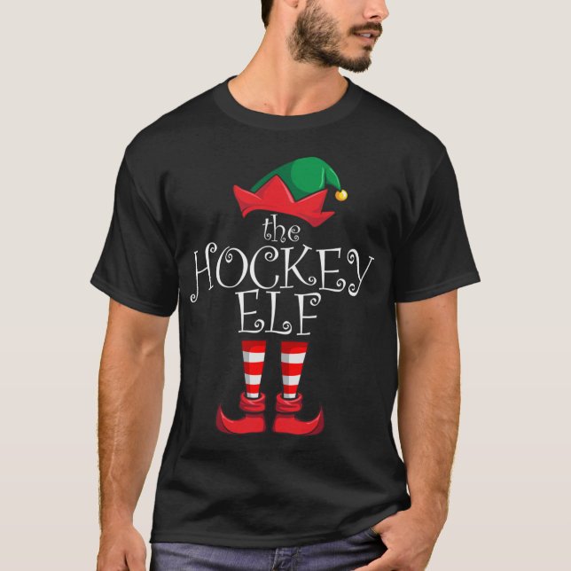Camiseta Fiesta Pajama de Navidades de familia de Hockey El (Anverso)