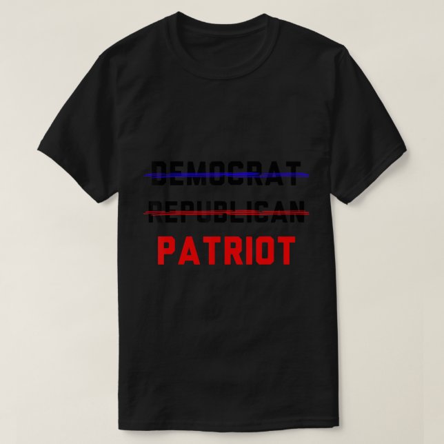 Camiseta Fiesta patriota no demócrata no republicano no rIN (Diseño del anverso)