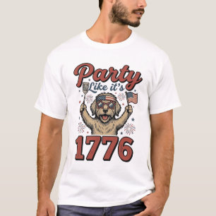 Camiseta Fiesta Patriótica de Perros Como Si Fuera 1776 Cam
