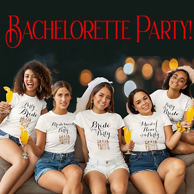 Camiseta Fiesta personalizable de la Bride Bachelorette Hen (Subido por el creador)