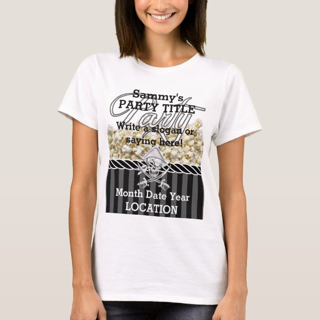 Camiseta Fiesta personalizado del pirata (Anverso)