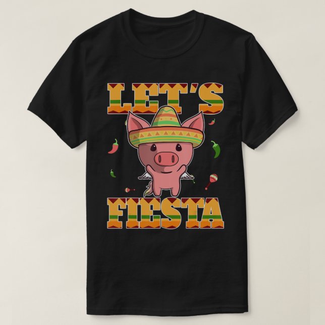 Camiseta Fiesta Pig Cinco De Mayo (Diseño del anverso)