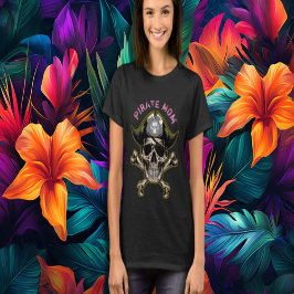 Camiseta Fiesta pirata Capitán de cráneo adulto Cross Bones