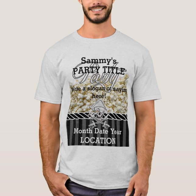 Camiseta Fiesta pirata personalizado (Anverso)