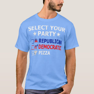 Camiseta Fiesta Pizza demócrata republicano Divertido polít