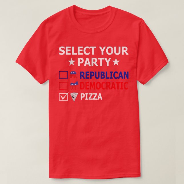 Camiseta Fiesta Pizza demócrata Republicano Divertido polít (Diseño del anverso)
