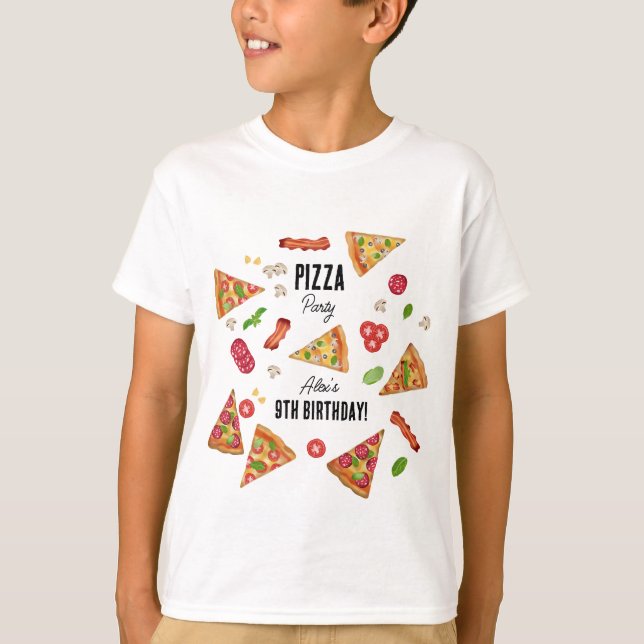 Camiseta Fiesta Pizza Niños Fiesta de cumpleaños (Anverso)