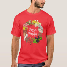 Camiseta Fiesta Pizza Toppings Pie de comida italiana Pizze