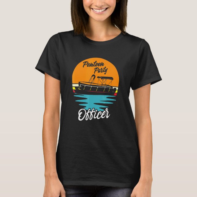 Camiseta Fiesta Pontoon en Bote Fiesta Retro Sunset B (Anverso)