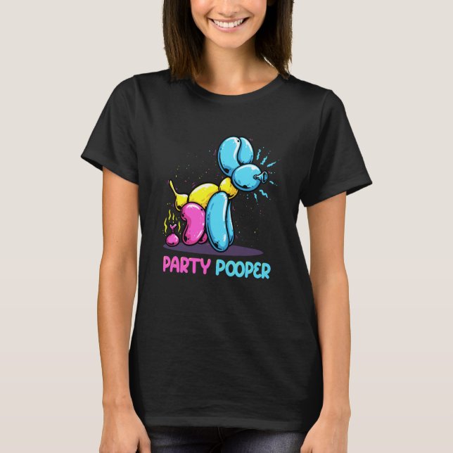 Camiseta Fiesta Pooper Kidcore Balloon Dog Birday Balloon (Anverso)