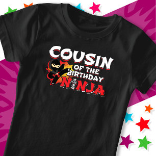 Camiseta Fiesta primo del cumpleaños Ninja al estilo de un 