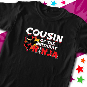 Camiseta Fiesta primo del cumpleaños Ninja al estilo de un 