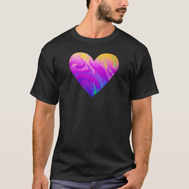 Camiseta Fiesta psicodélico Liquid Heart Tee (Anverso)