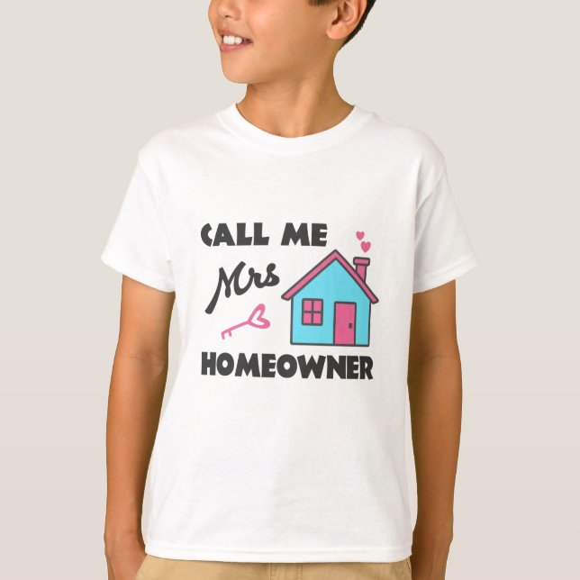 Camiseta Fiesta que calienta el hogar Llámame Sra. Homeowne (Anverso)