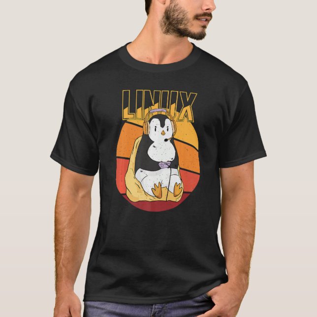 Camiseta Fiesta raíz de Pingüino Gamer Linux Nerd Programad (Anverso)