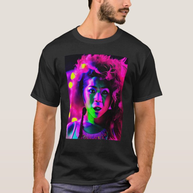 Camiseta Fiesta Rave Psychedelic EDM Trance Club DJ Neon 13 (Anverso)