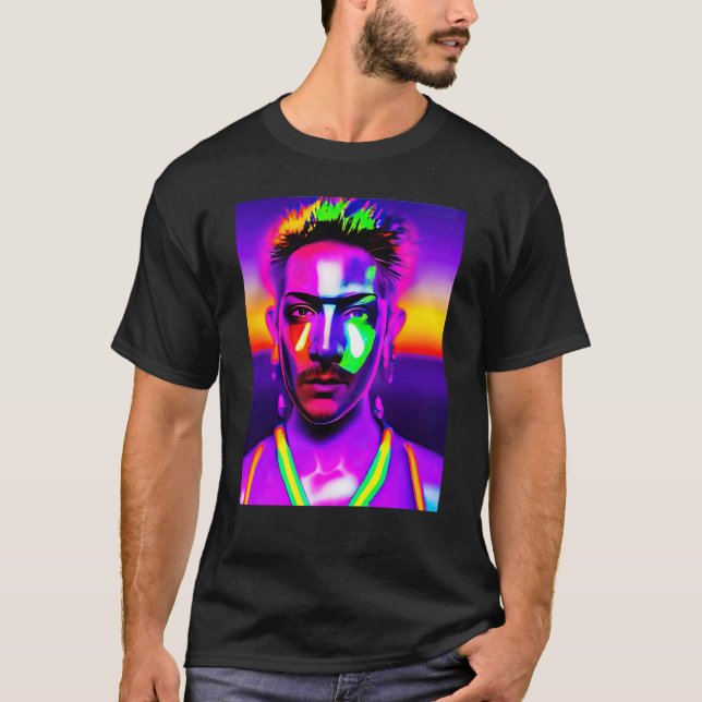 Camiseta Fiesta Rave Psychedelic EDM Trance Club DJ Neon 2 (Anverso)