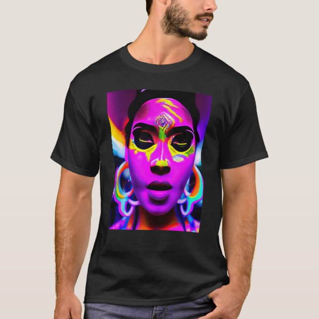 Camiseta Fiesta Rave Psychedelic EDM Trance Club DJ Neon 4 (Anverso)